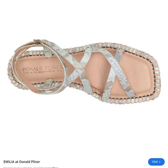 DONALD PLINER SIZE 10 EMILIA FLAT SANDAL SNAKE PRINT STRAPPY - Picture 2 of 7